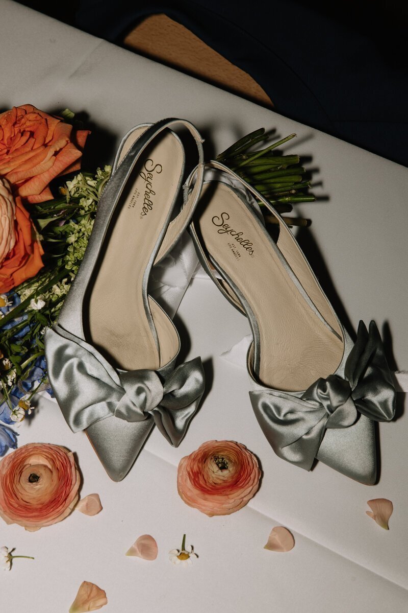 bride shoes taken by idaho wedding photography