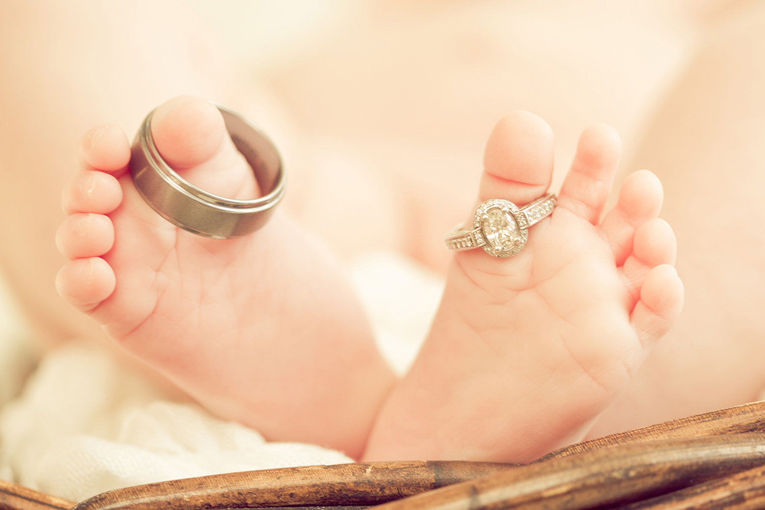 san diego newborn photography | newborns feet with parents wedding rings