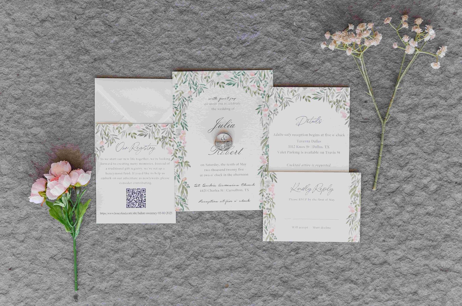 Dallas-wedding-invitations-flatlay
