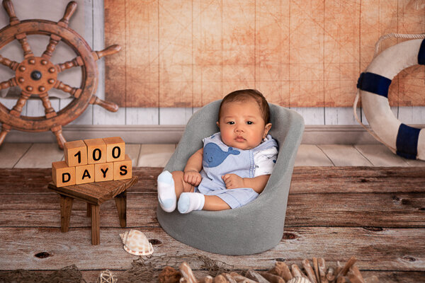 East Brunswick NJ Baby Photographer 100 Days Nautica