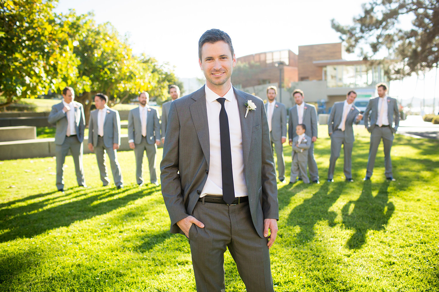 groom smiling at camera