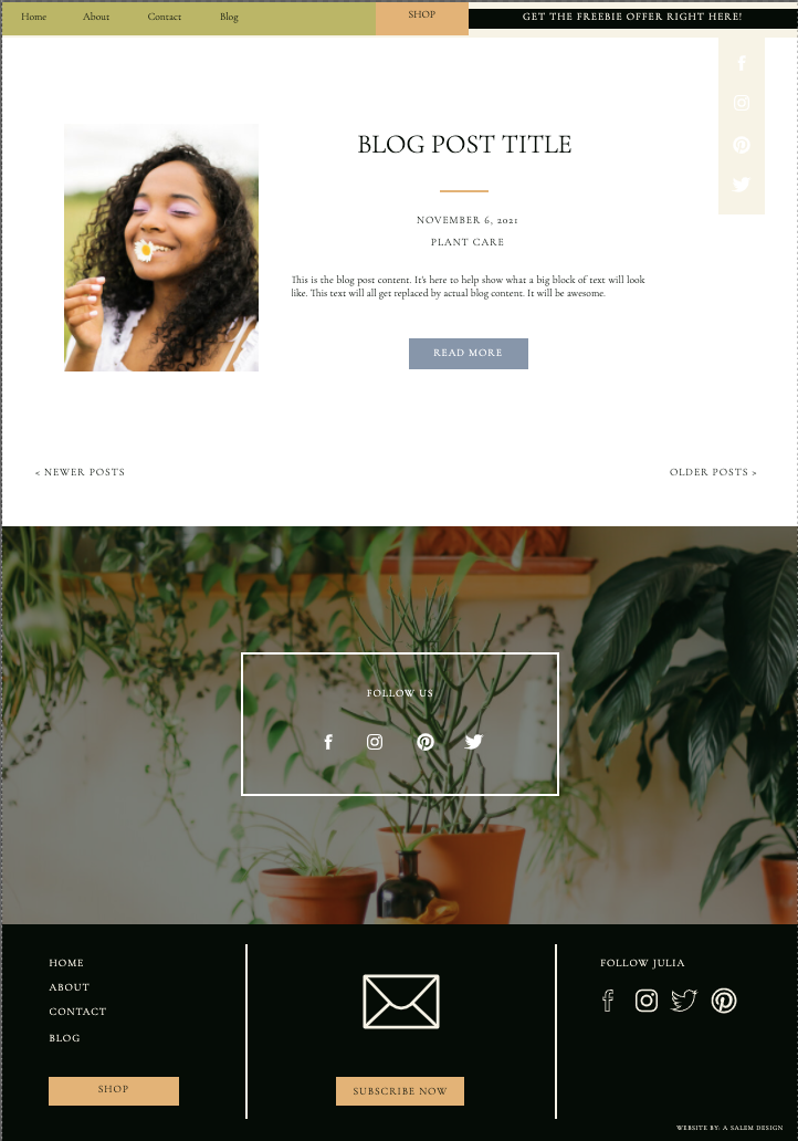 blog page website design