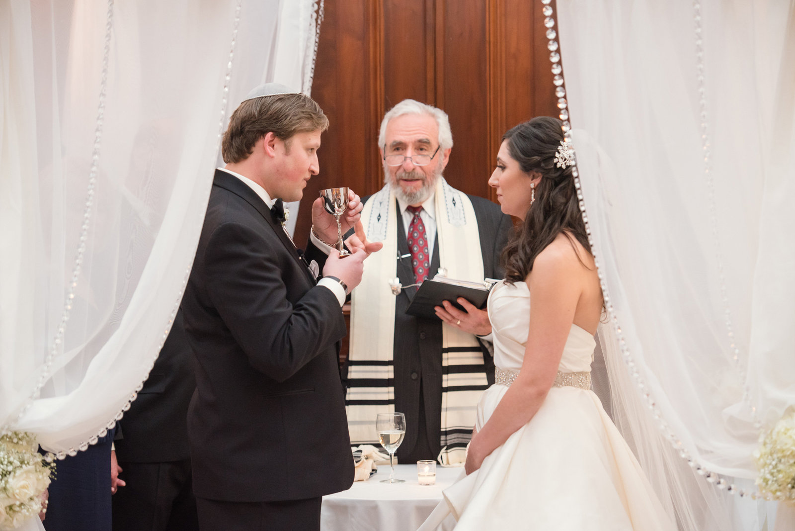 Jewish wedding ceremony at Bourne Mansion