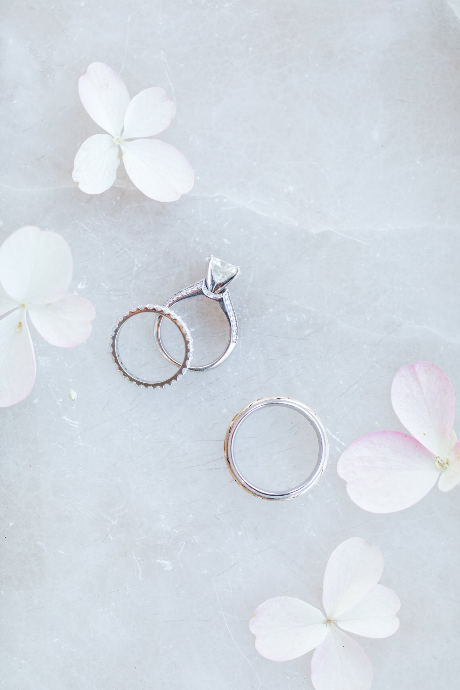 close up of wedding rings