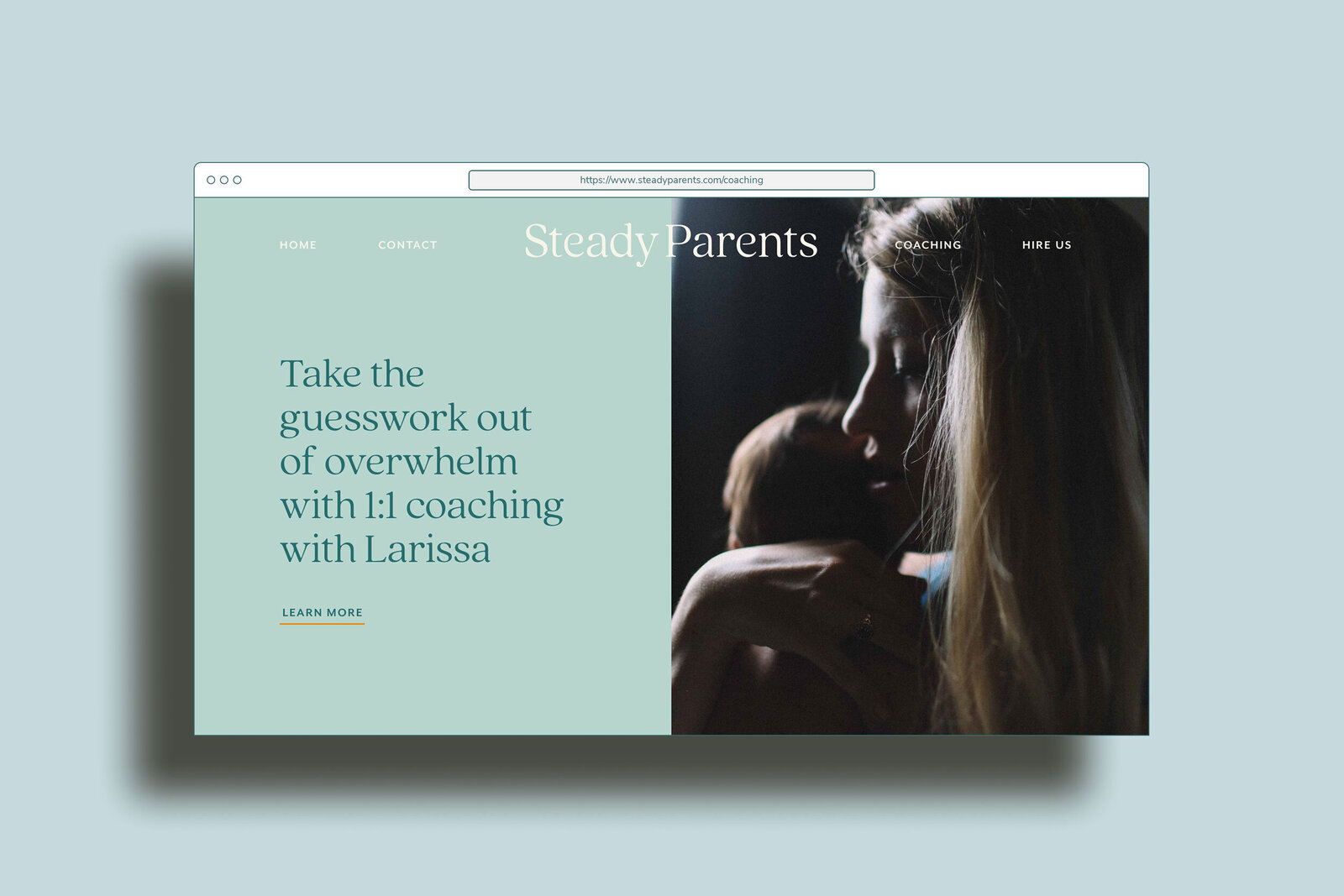 Steady Parents sales page mockup
