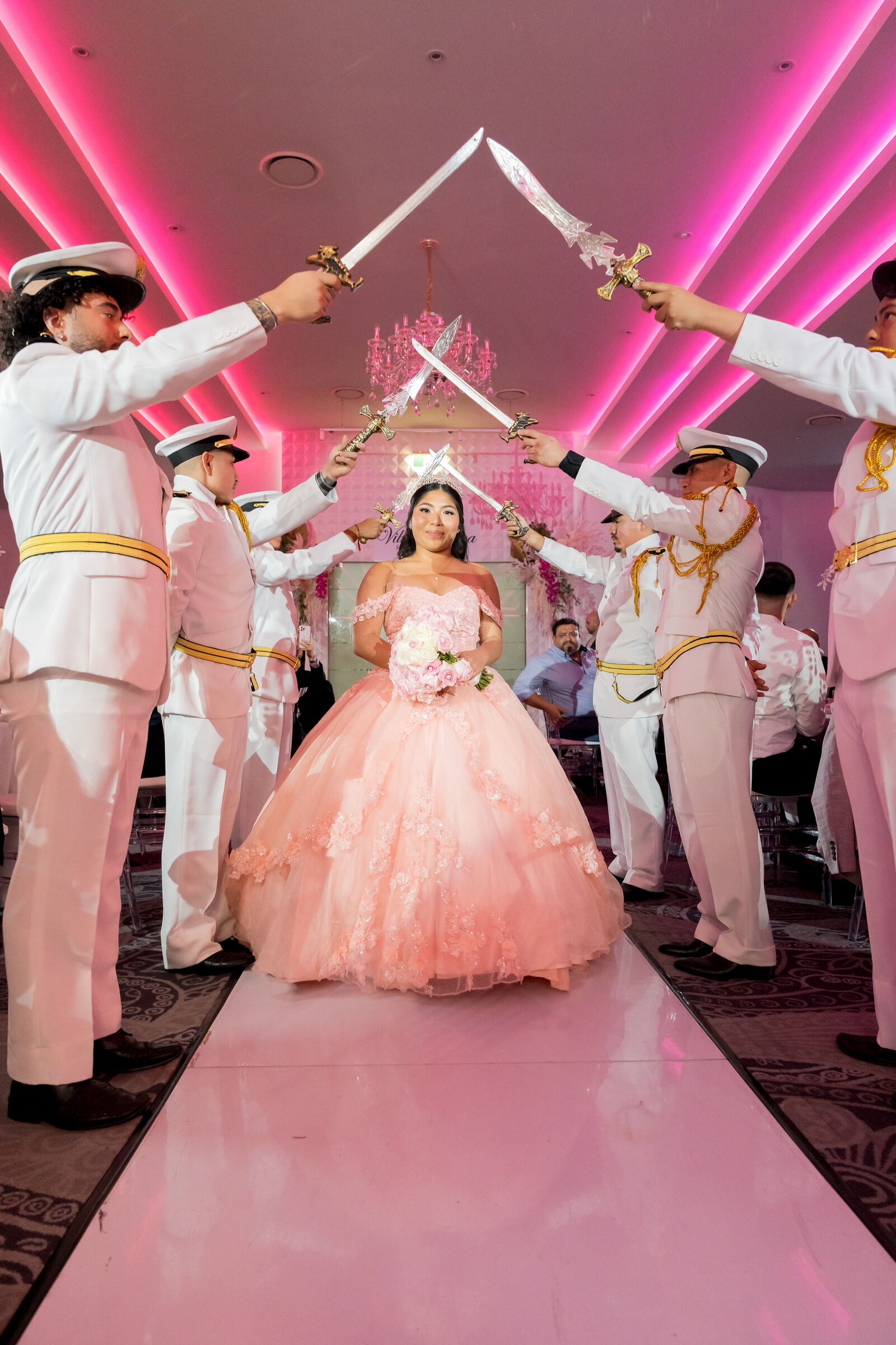 Quinceanera Entrance Pink Princess Dress At Villa Blanca Reception Bankstown Sydney Australia 