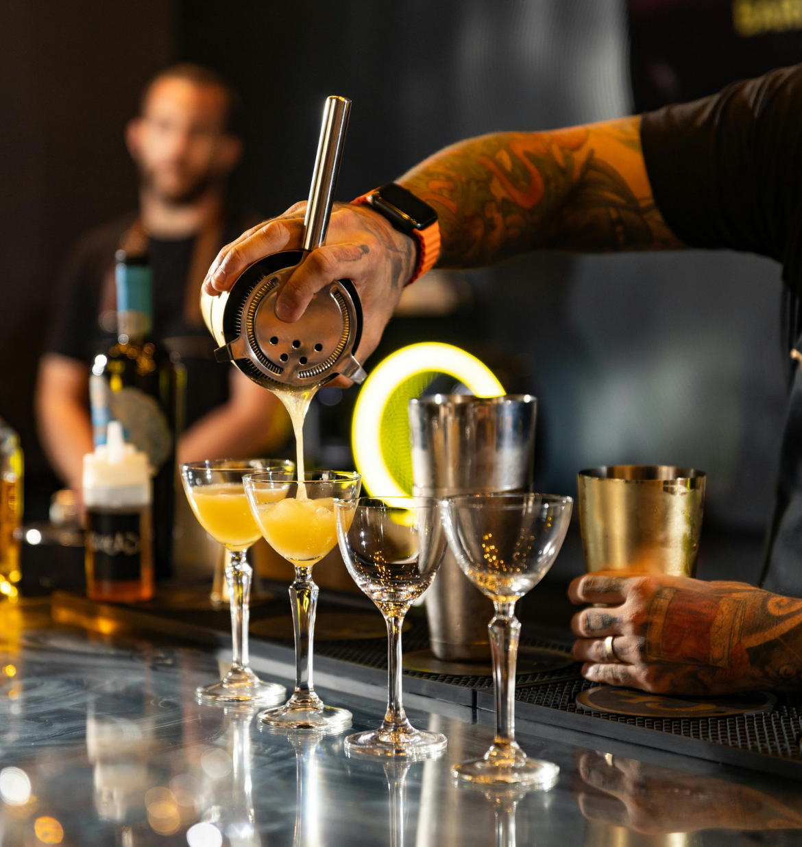 Pouring a cocktail drink