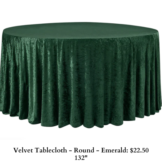 Velvet Tablecloth - Round - Emerald - 988