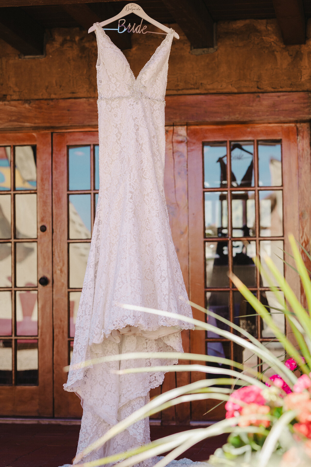 Wedding Dress hanging in Denver Colorado