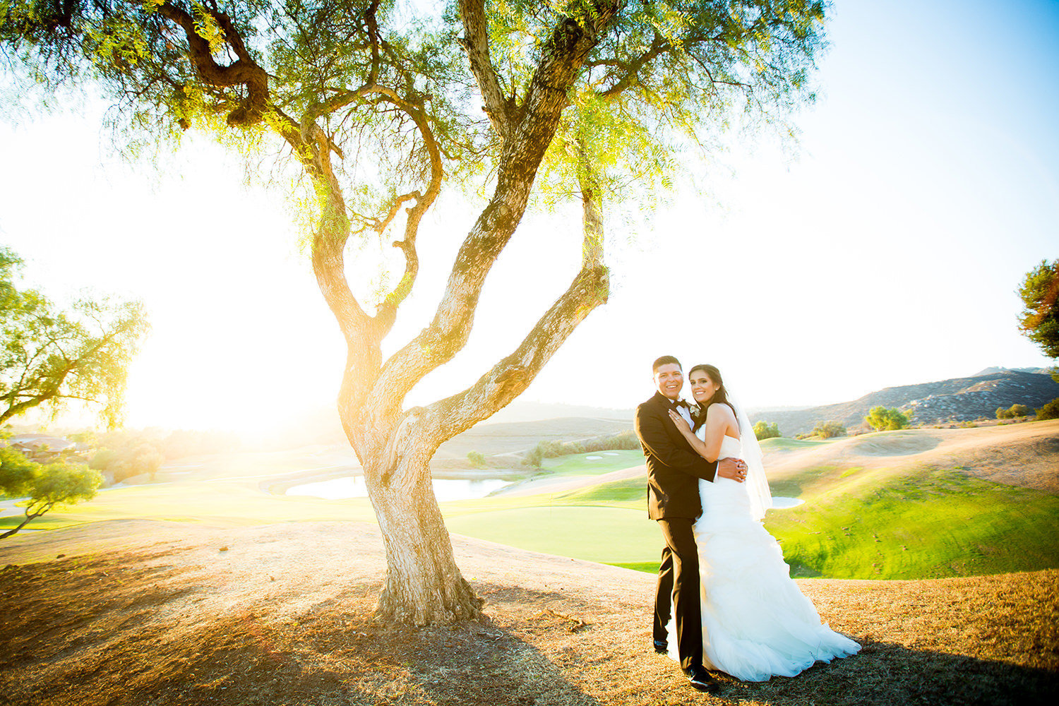 vibert lighting with bride and groom at steele canyon