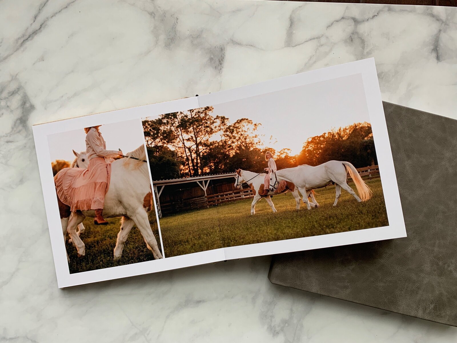 Professional horse photographer in Florida creates beautiful albums of artwork.