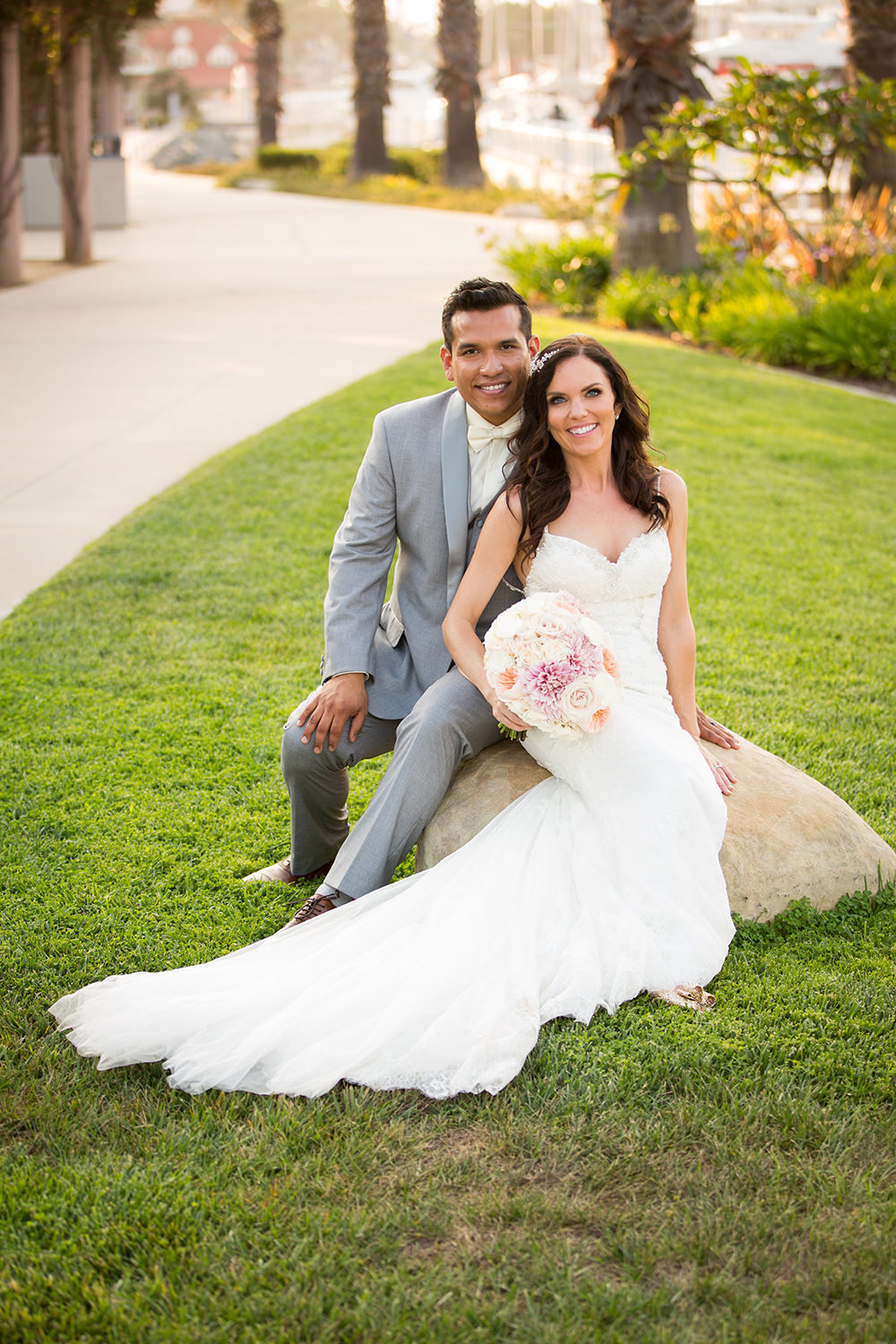 bride and groom romantic image at coronado community center