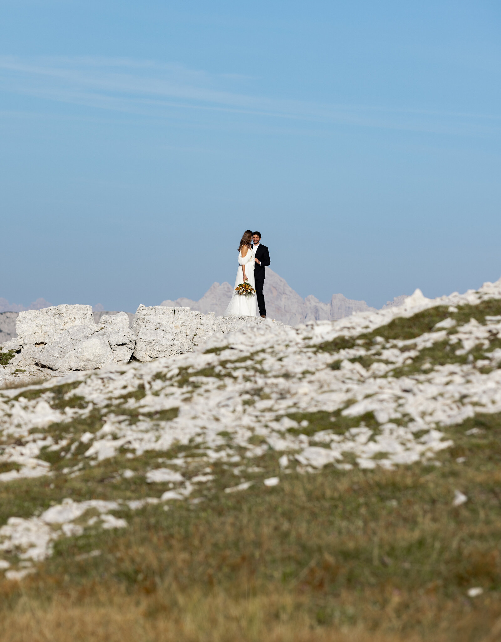 Elopement photos in the Dolomites, Italy. Photos taken by Kollar Photography, Italy Elopement Photographer