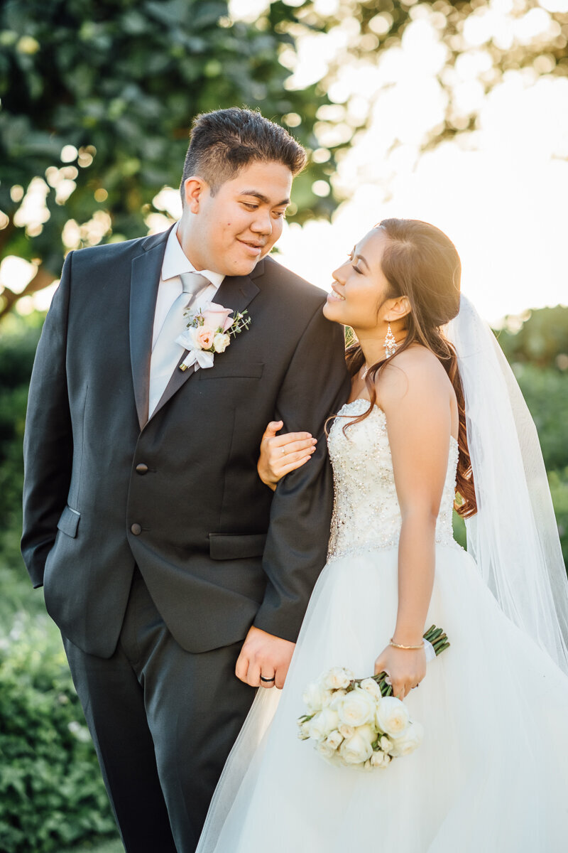 couple at golden hour during their big island wedding