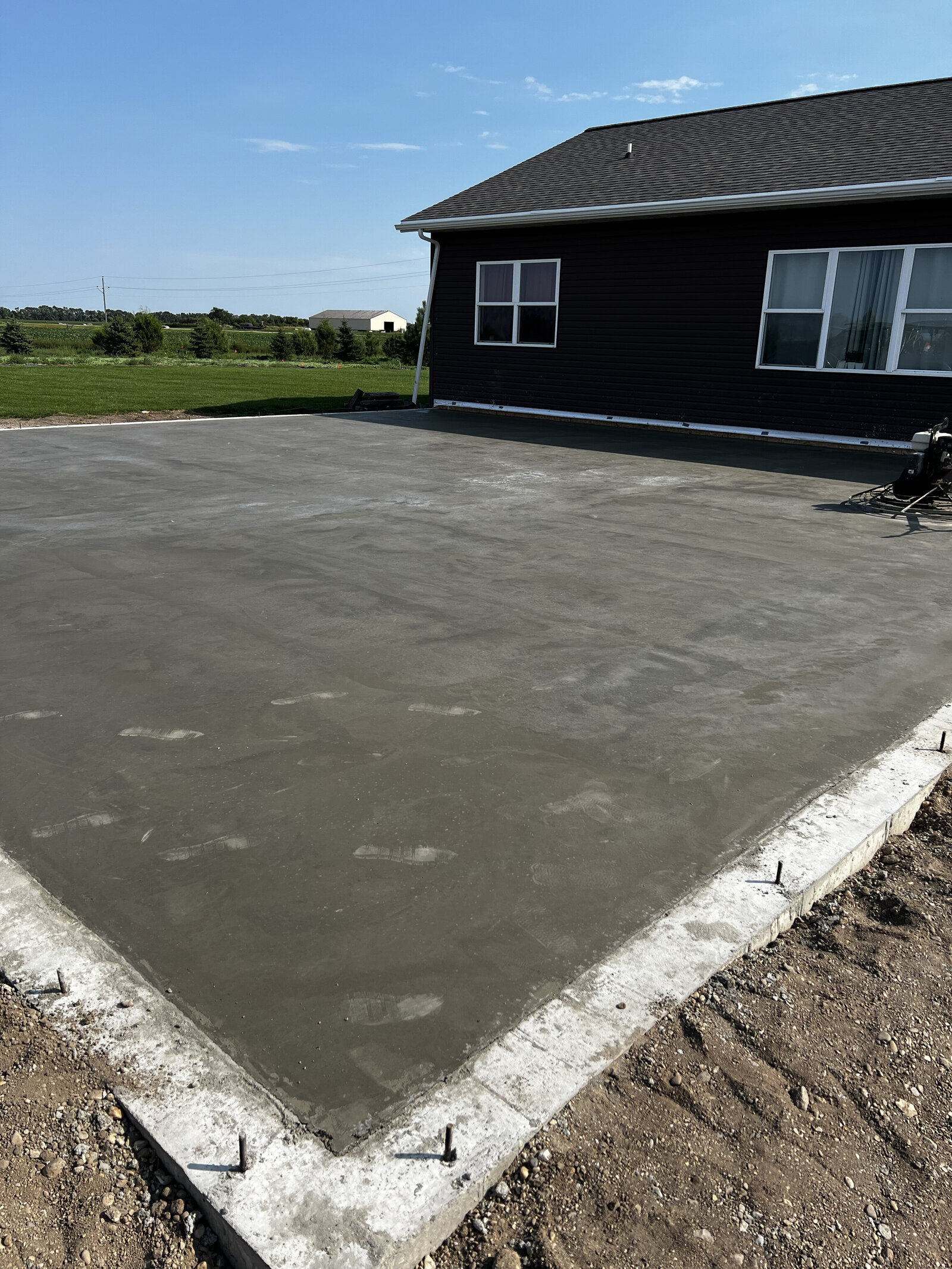 concrete slab behind a house