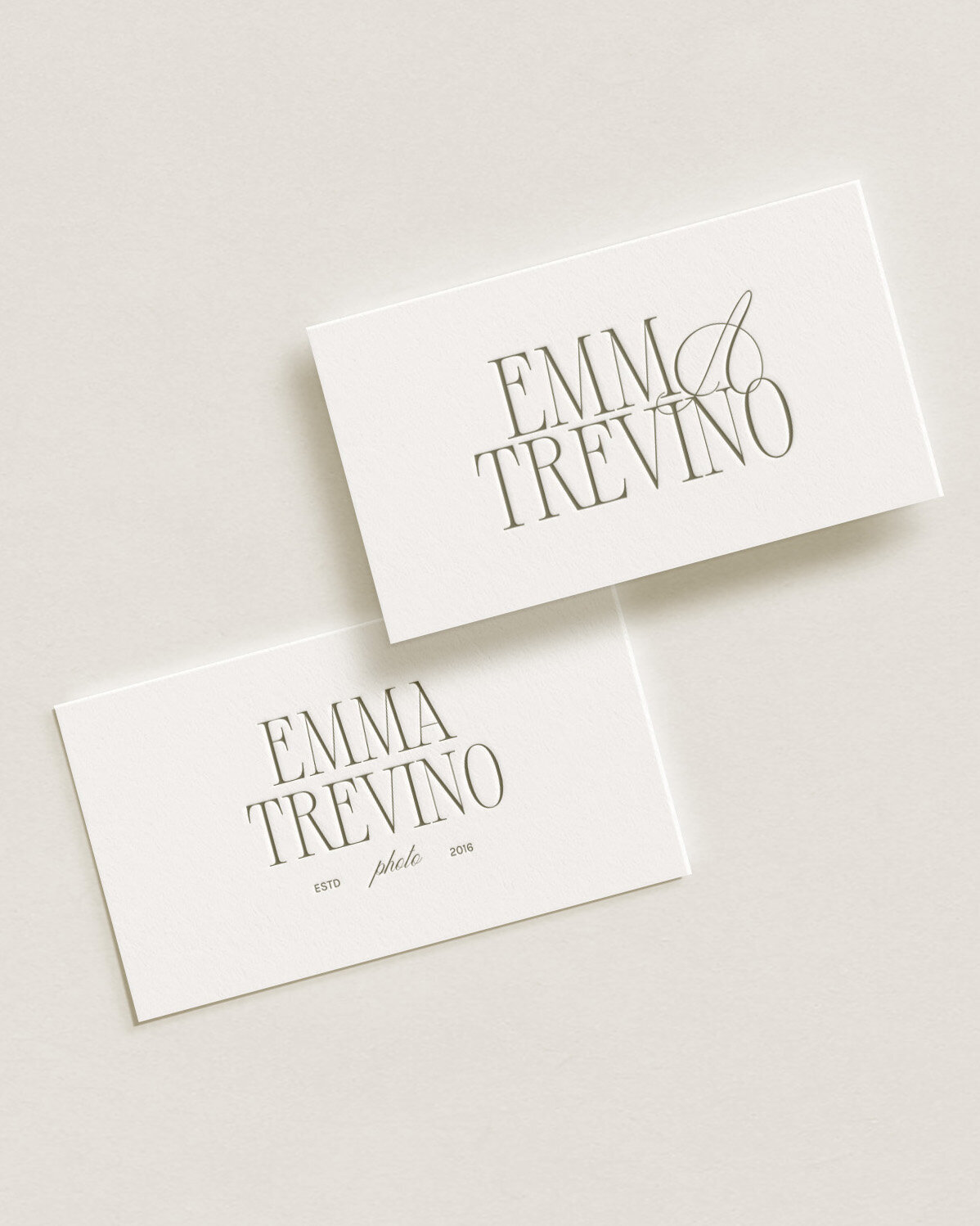 Custom branding with cursive logo design.