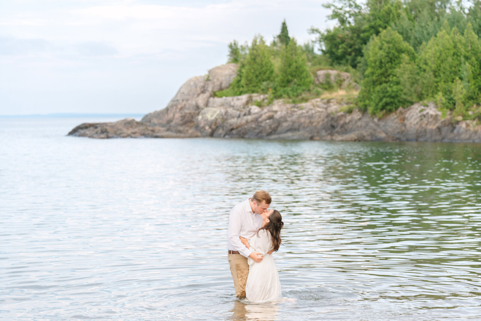 upper peninsula lake superior engagement photos