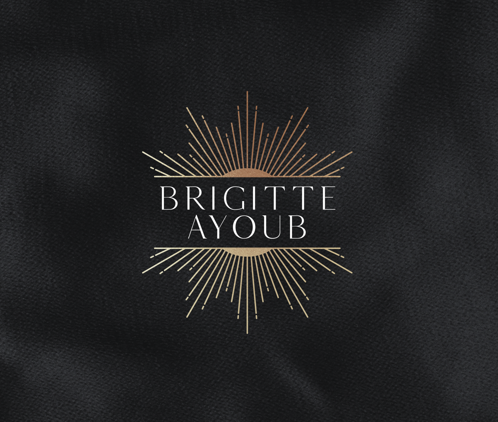 Sun burst logo with text "Brigitte Ayoub"