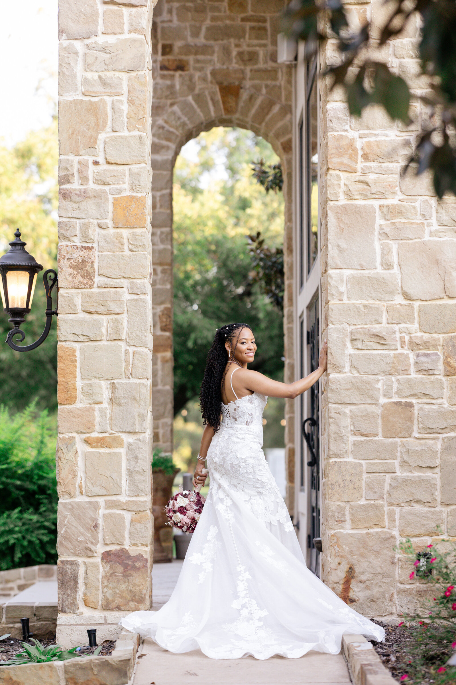 Dallas bride wedding portrait before wedding reception