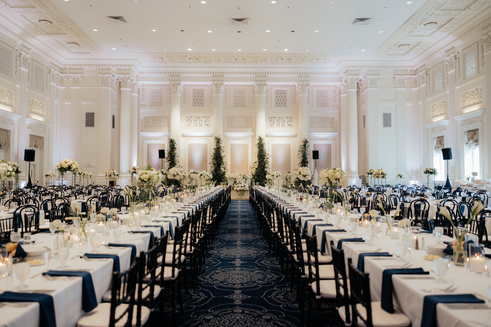 Reception space at the Sentinnel Downtown Portland taken by wedding photographer Cam and Larisa