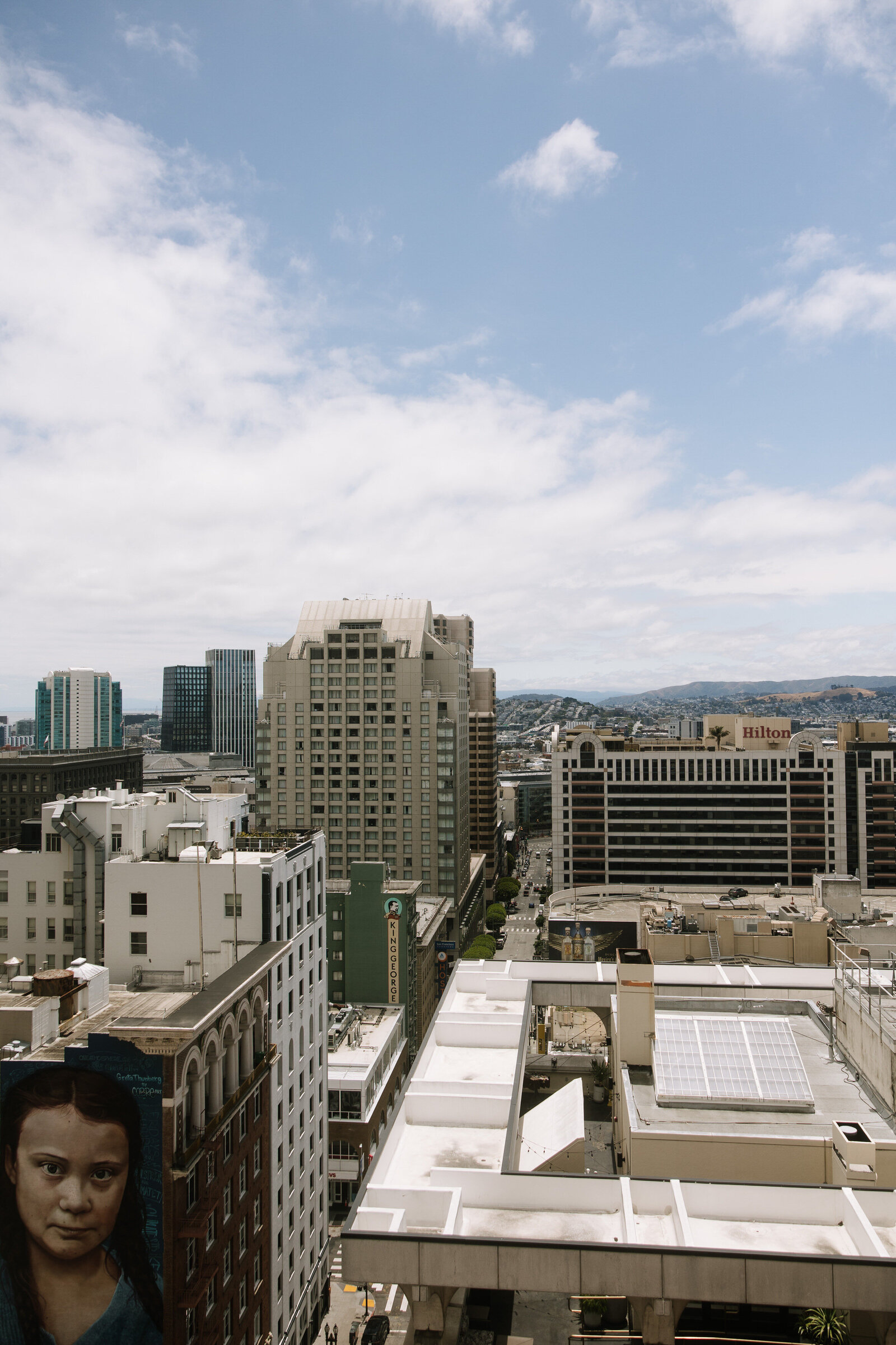San Francisco buildings in the distance of Northern California wedding