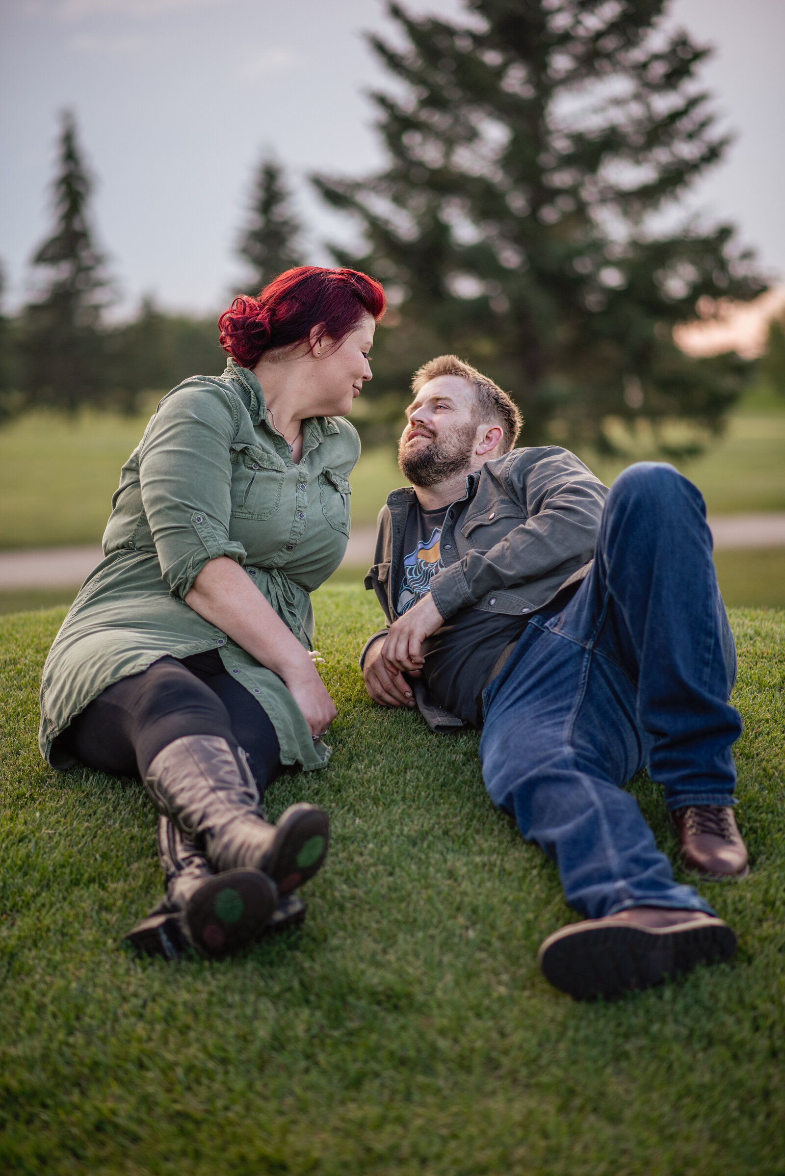 cute golf course engagement session