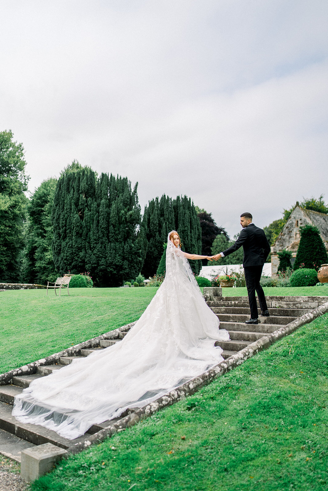 Bride’s Beautiful Wedding Dress at Castle Leslie, Ireland