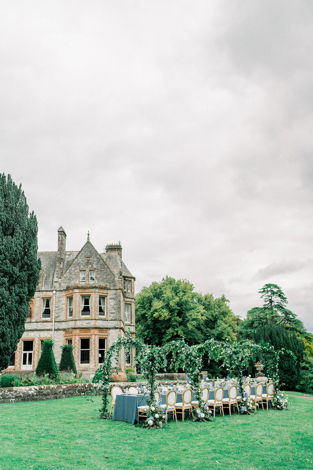 Elegant Reception Table Setting at Castle Leslie Wedding, Ireland