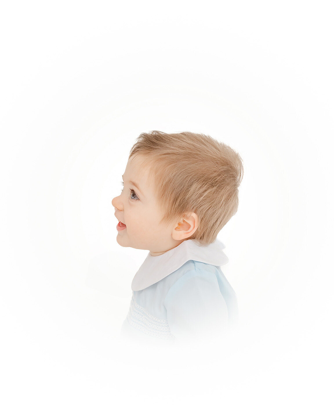 baby boy's left profile during Fairfax County, VA heirloom portraits
