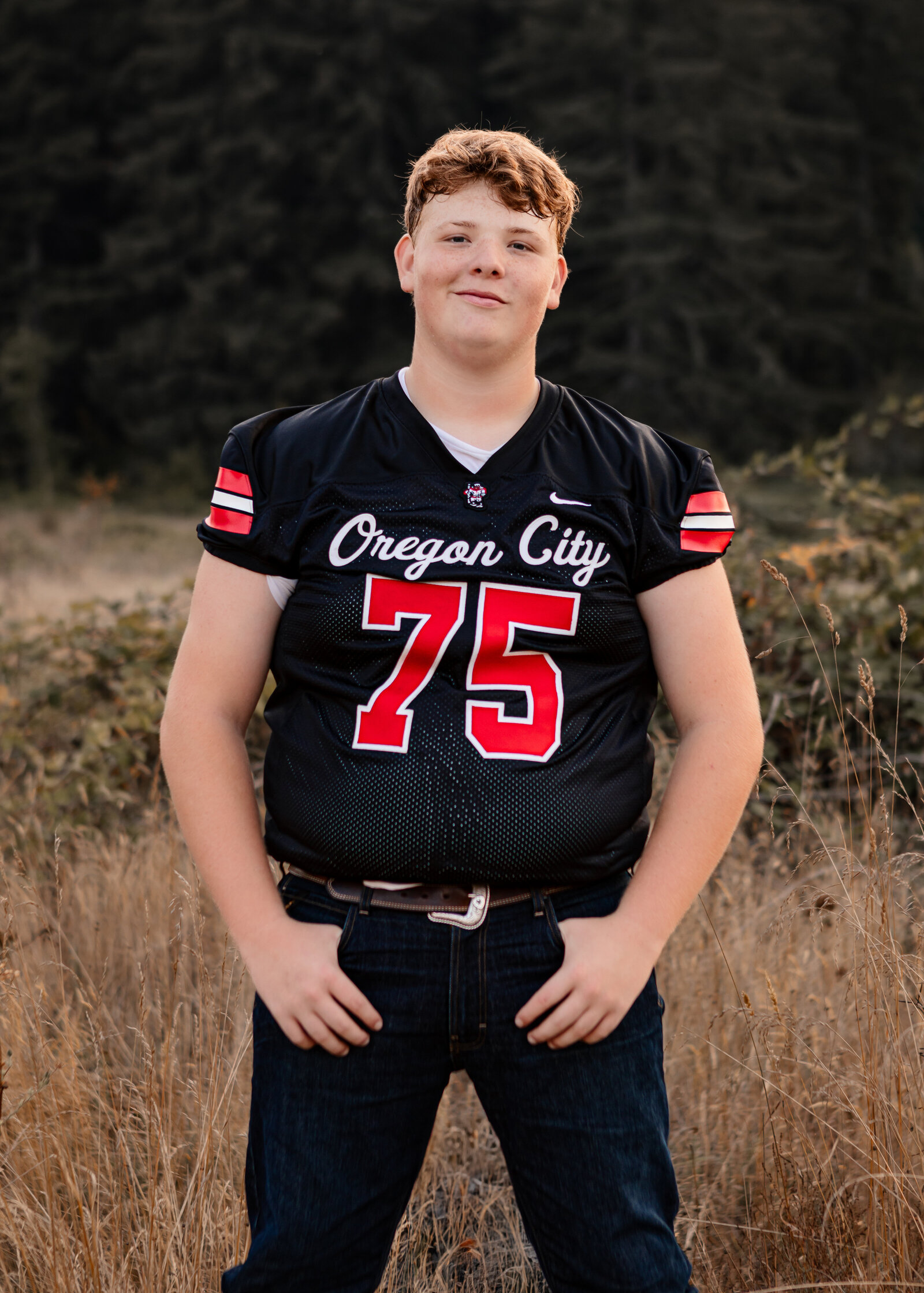 Oregon City High School Senior football player senior portraits