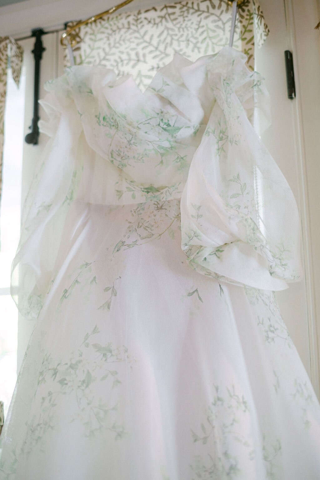 wedding gown with floral pattern for santa rosa beach wedding