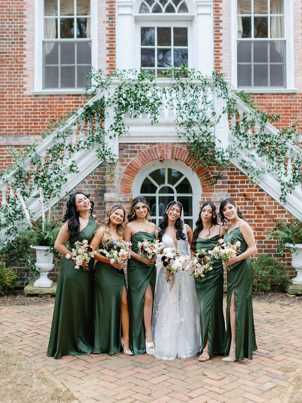 1_Kate Campbell Floral Whitehall Manor tented Winter wedding by Anna and Mateo photo Bridal Party