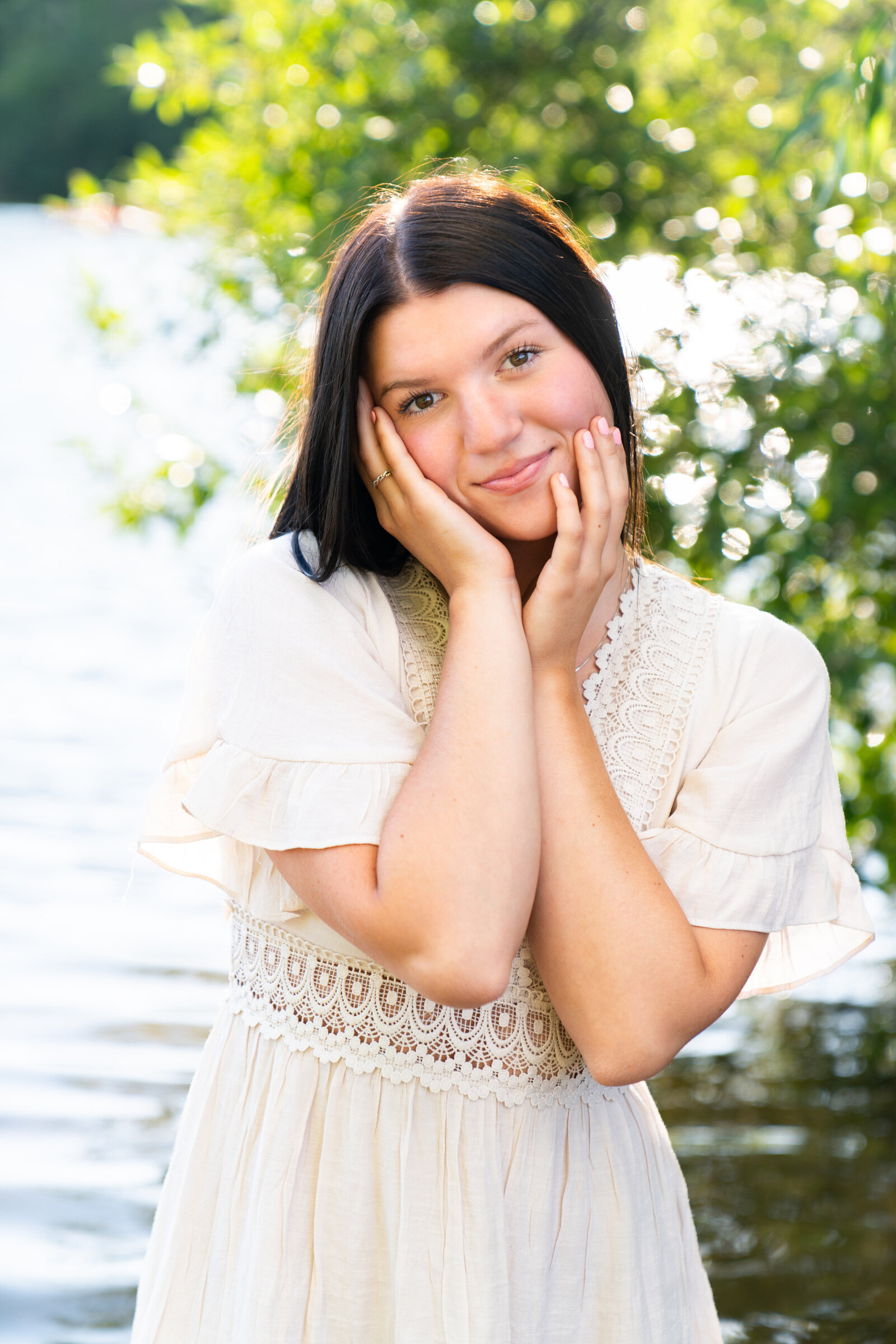 senior picture white dress