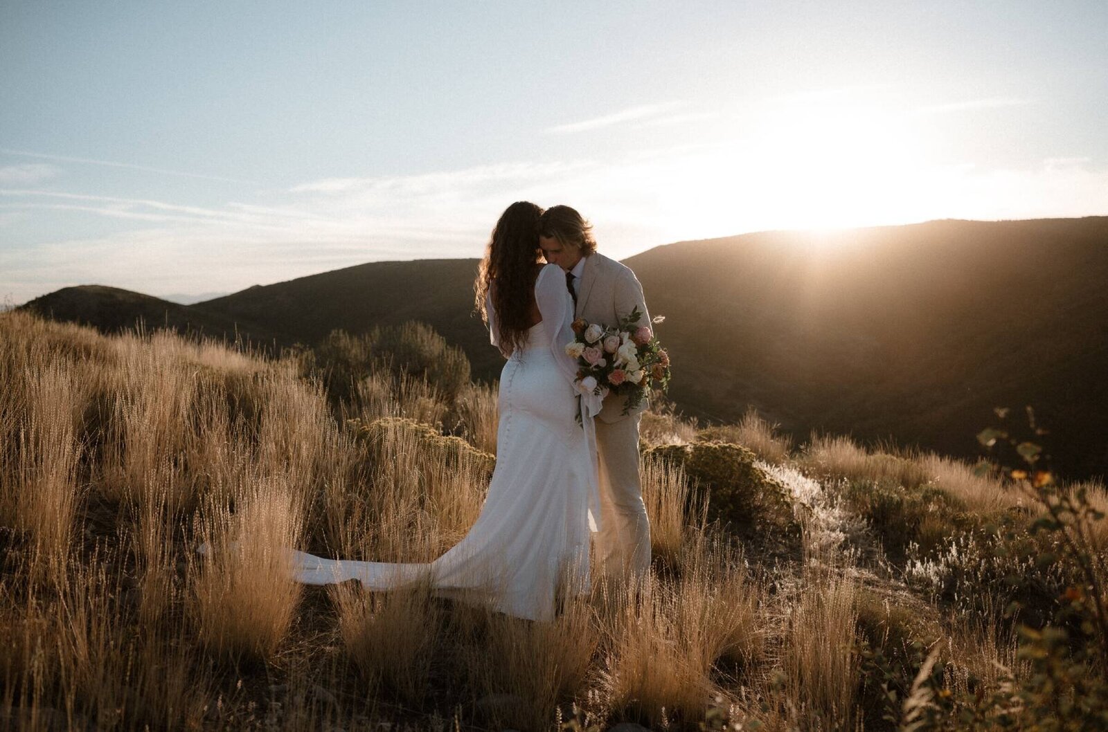 Golden hour mountain photoshoot—part of Capri Kimberly’s custom photography packages.