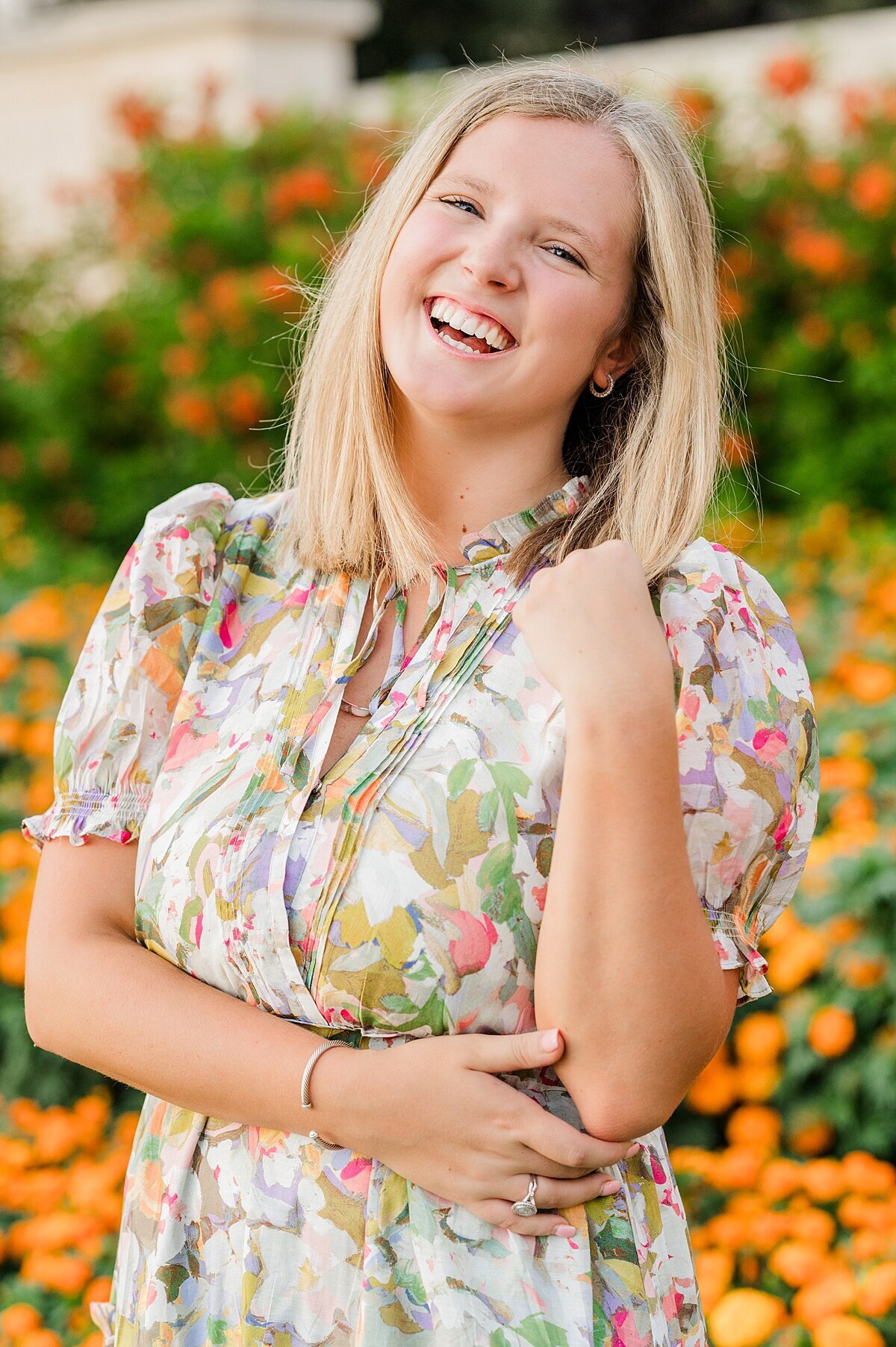 Portrait Infront of flowers