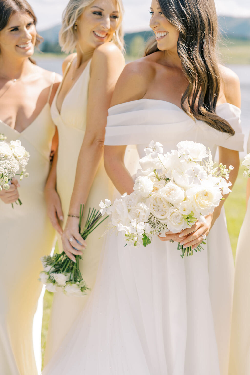 Luxury Summer Wedding in Steamboat Springs, yellow bridesmaids dresses