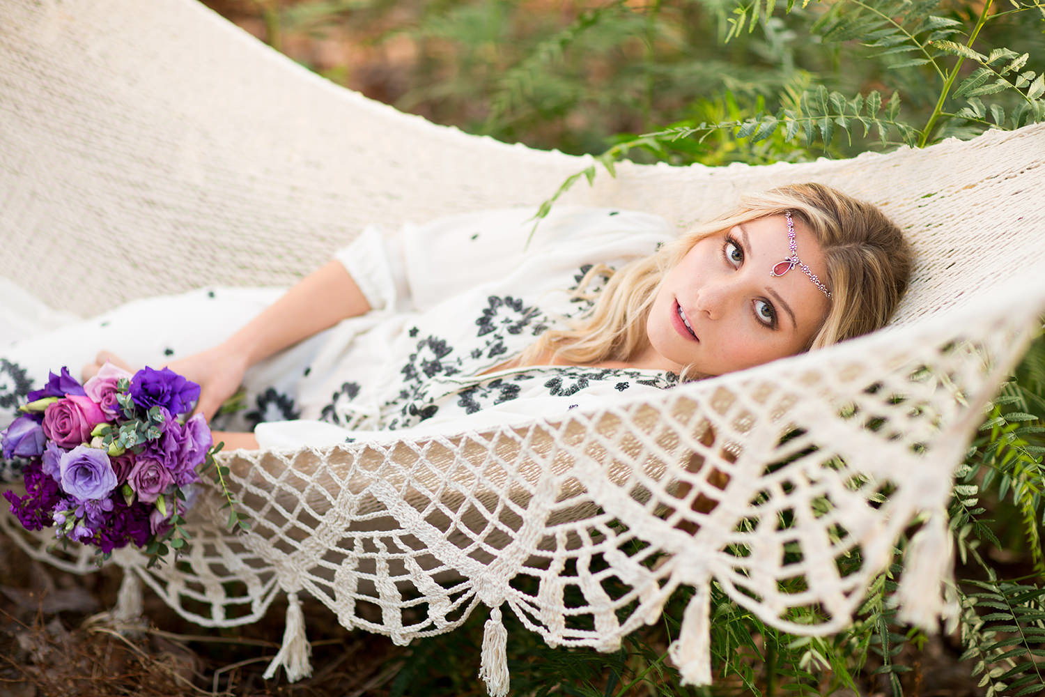 bride in beautiful hammock