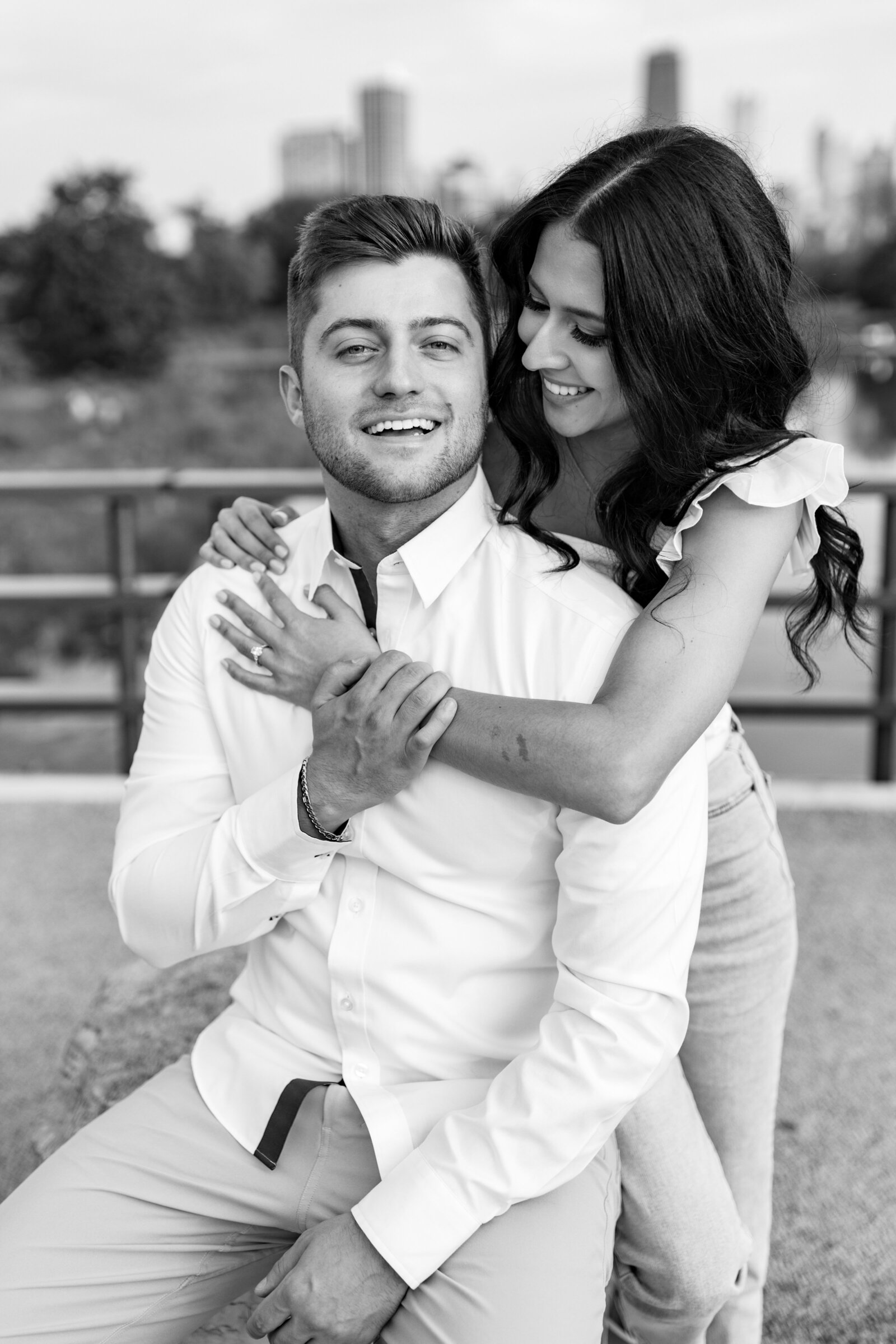 engagement session in lincoln park nature boardwalk