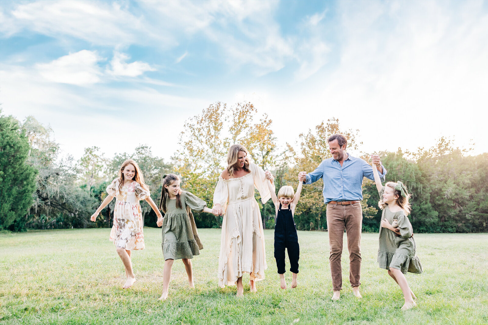 Family excited to be playing in a field near St. Pete