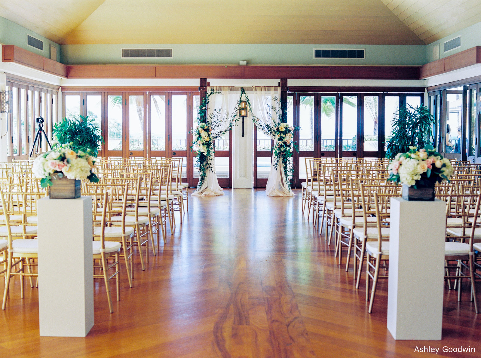 WM Halekulani Hau Terrace gold chiavari chairs 1