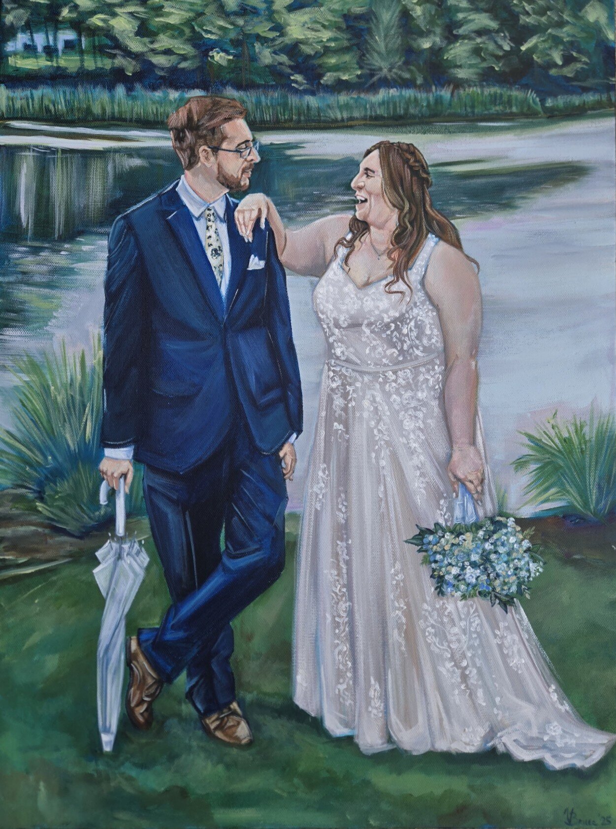 Bethany & Johnny Golemba Wedding Painting 