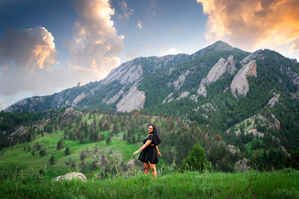 vibrant-colorful-high-school-senior-black-dress-boulder-NCAR-dramatic-flatiron-rocky-mountain-best-senior-photographer