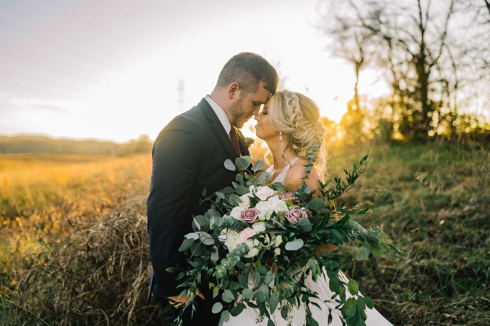 Sacramento Wedding Photographer captures bride and groom touching foreheads