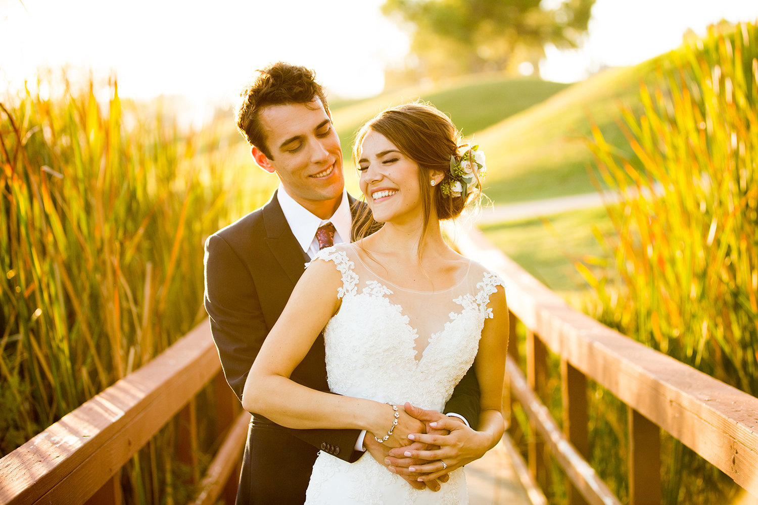 Incredible Lighting for wedding Couple at Carlton Oaks Golf Course