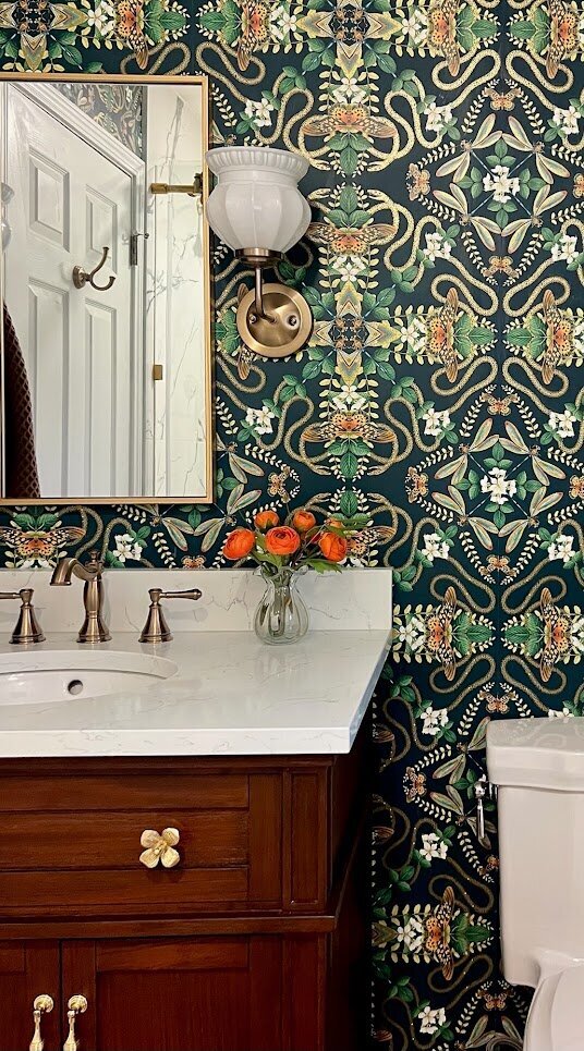 dusti j design wallpaper bathroom