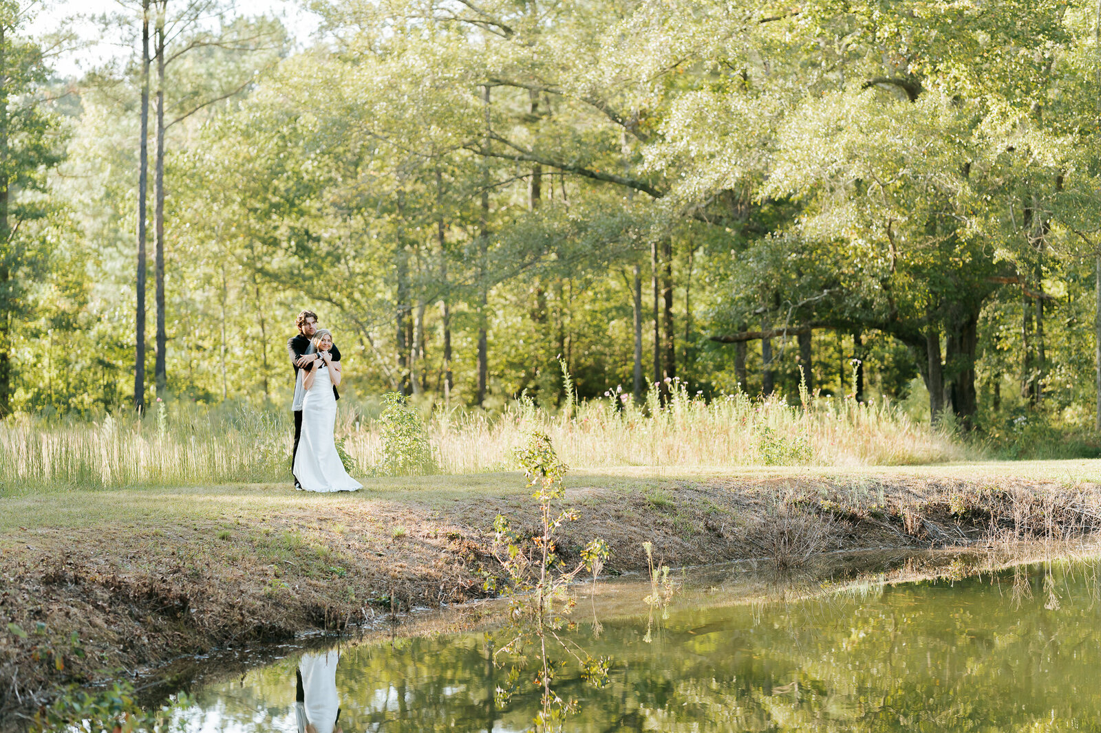 couple portrait during golden hour at The venue at Daisy Hill in South georgia