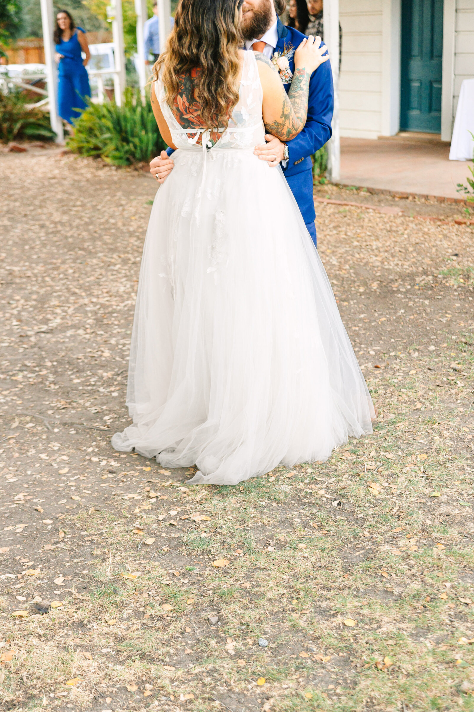 First dance at a colorful wedding reception in Santa Cruz, California.