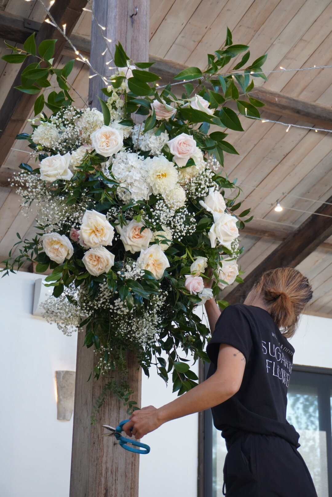 Sugar Bee Flowers hanging installation bts