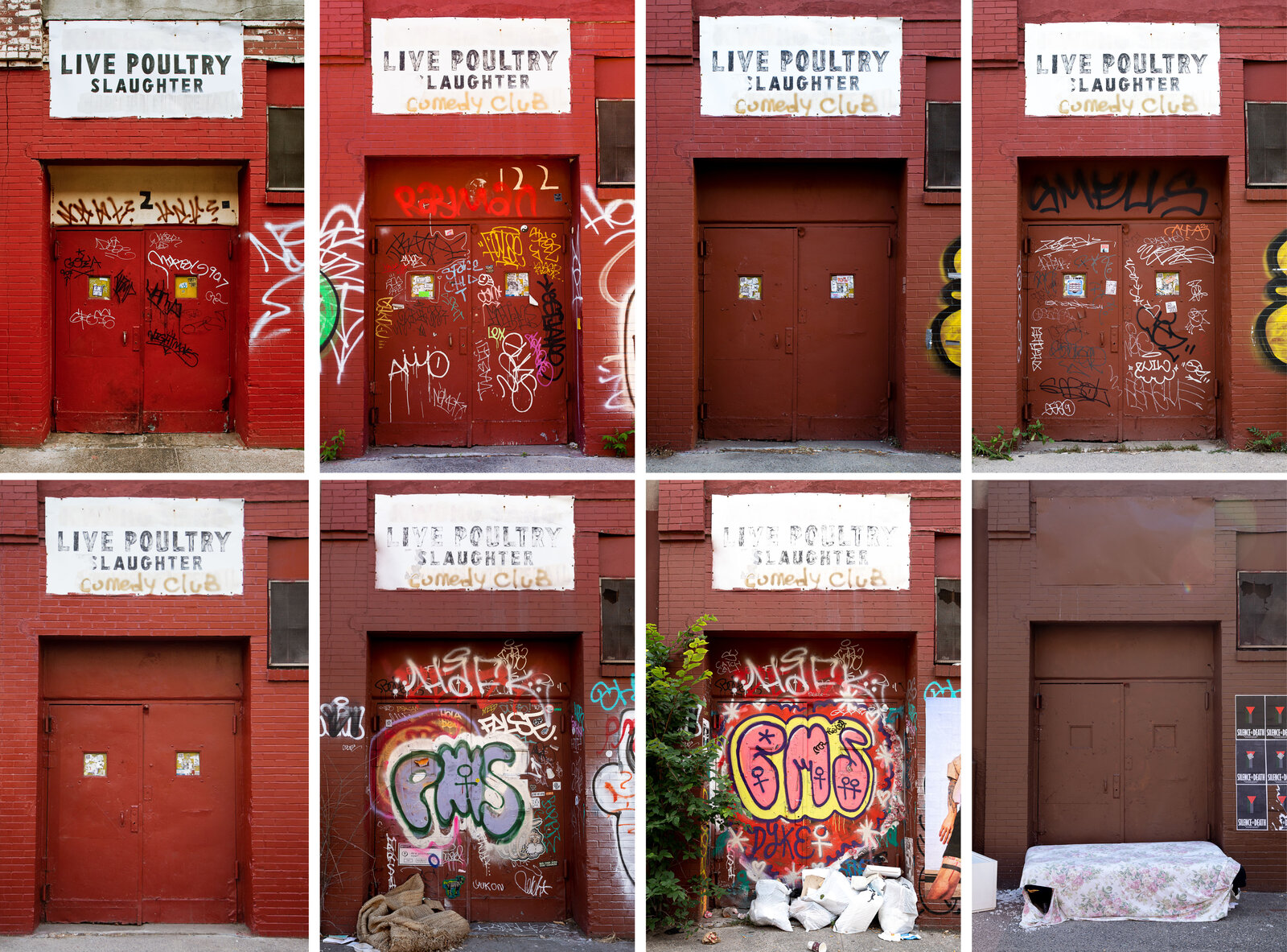 The building had been a working slaughterhouse since 1928 and appears to have been originally built as a wagon shed for the now condo building. The building is part of the Greenpoint Historic District.