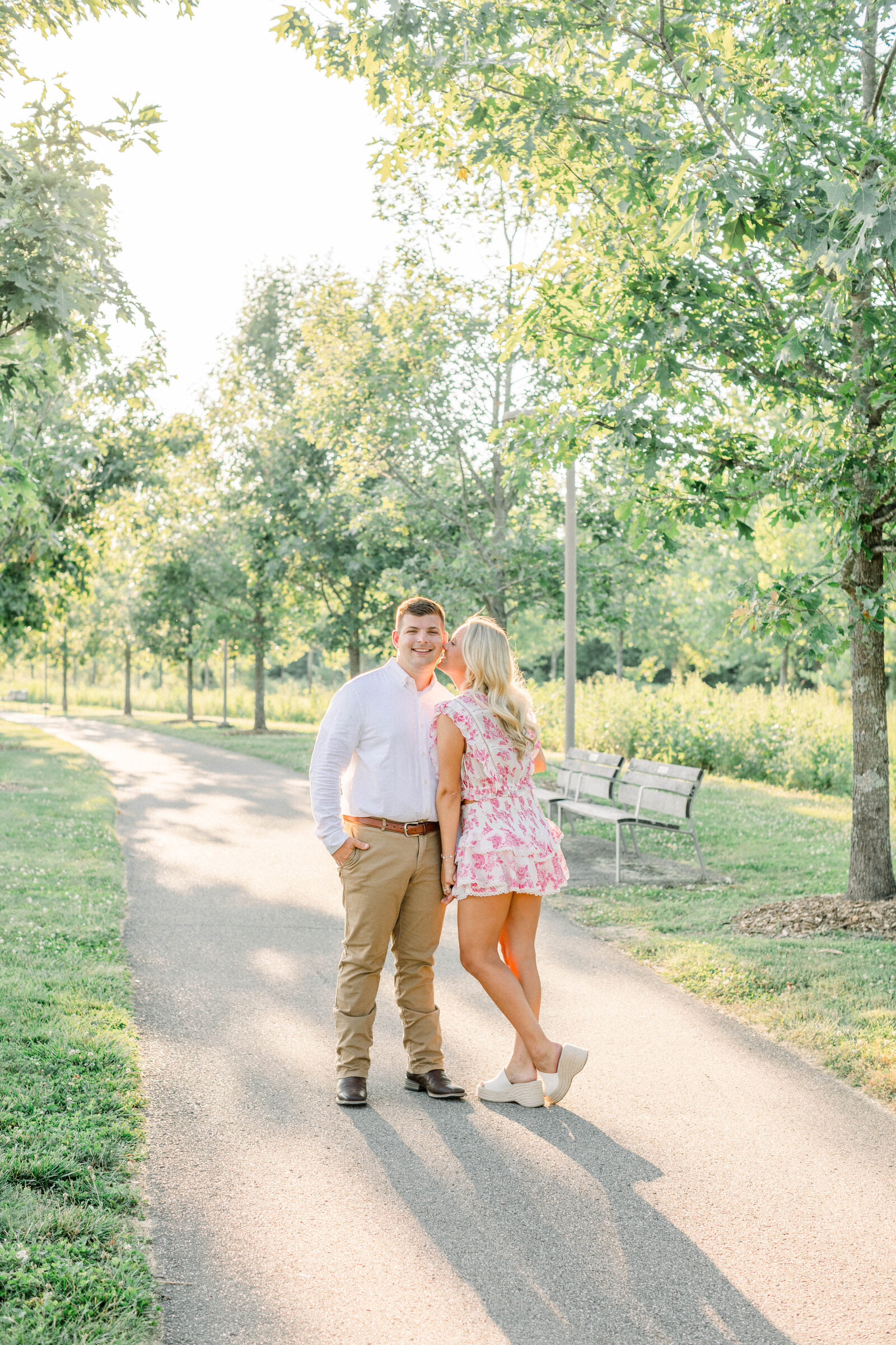 fun sunny engagement session in the park